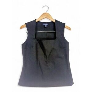 Isani Black Square Neck‎ Sleeveless Shell Top M